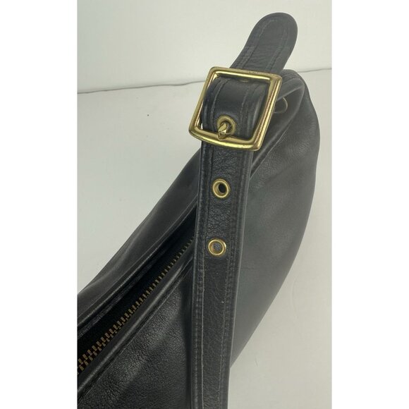 Vintage COACH 9059 Glove Tanned Leather Legacy Shoulder Hobo Purse Y2K Black - Picture 11 of 15